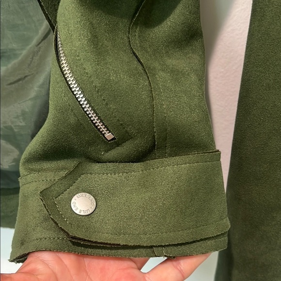 Green Women's Moto Jacket Zipper Pockets Size XS - Picture 4 of 8